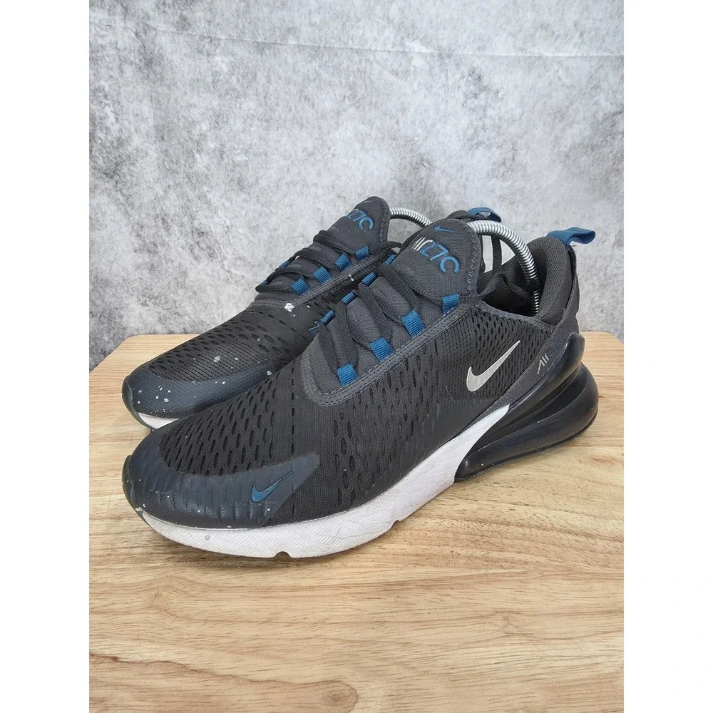 Nike Air Max 270 Running Shoes Mens 10 Anthracite Industrial Blue Sneakers *